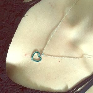 Turquoise Heart Necklace on a Silver Chain